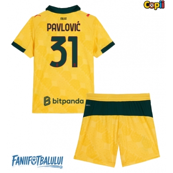 AC Milan Strahinja Pavlovic #31 Echipament de Fotbal Replică 2025-26 Copii Treilea (+ Șorturi)